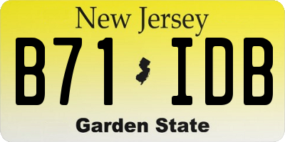 NJ license plate B71IDB
