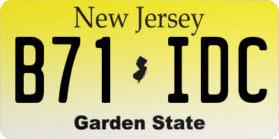 NJ license plate B71IDC