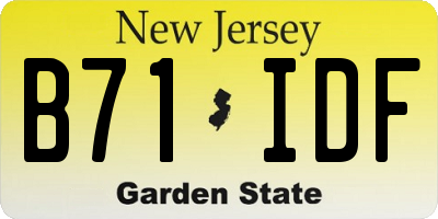 NJ license plate B71IDF