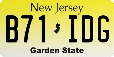 NJ license plate B71IDG