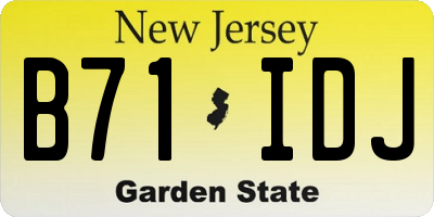 NJ license plate B71IDJ