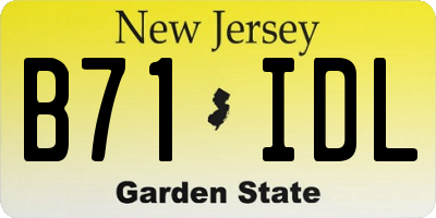 NJ license plate B71IDL