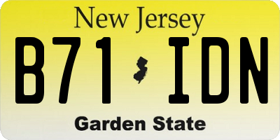 NJ license plate B71IDN