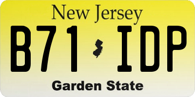 NJ license plate B71IDP
