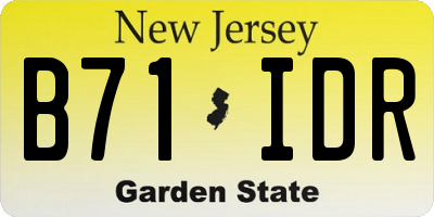 NJ license plate B71IDR