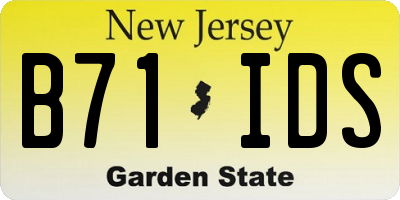 NJ license plate B71IDS
