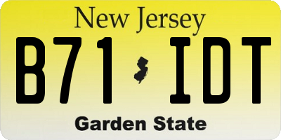 NJ license plate B71IDT