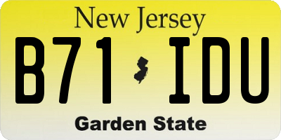 NJ license plate B71IDU