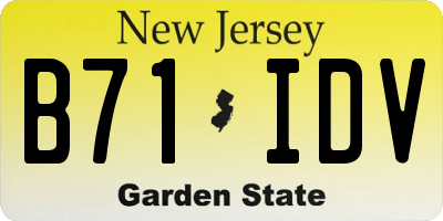 NJ license plate B71IDV