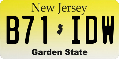 NJ license plate B71IDW