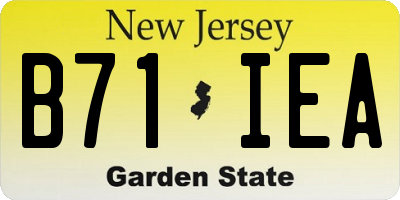 NJ license plate B71IEA