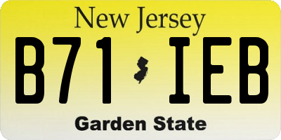 NJ license plate B71IEB