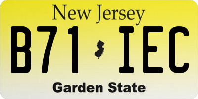 NJ license plate B71IEC