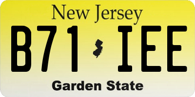 NJ license plate B71IEE