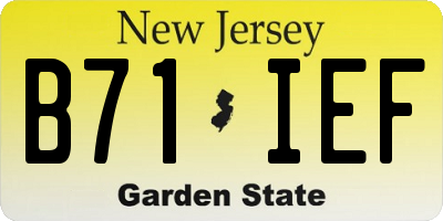 NJ license plate B71IEF