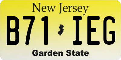 NJ license plate B71IEG