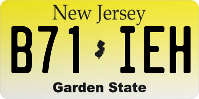 NJ license plate B71IEH