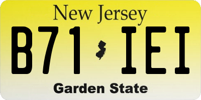 NJ license plate B71IEI