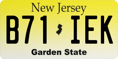NJ license plate B71IEK