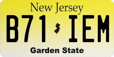 NJ license plate B71IEM