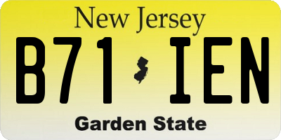 NJ license plate B71IEN
