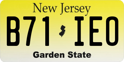 NJ license plate B71IEO
