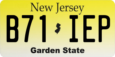 NJ license plate B71IEP