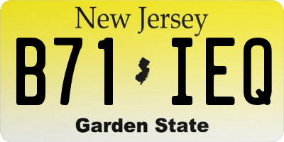 NJ license plate B71IEQ