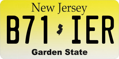 NJ license plate B71IER