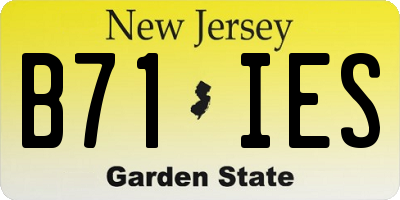 NJ license plate B71IES