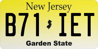 NJ license plate B71IET