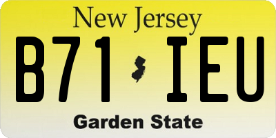 NJ license plate B71IEU
