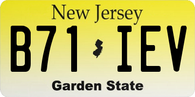 NJ license plate B71IEV