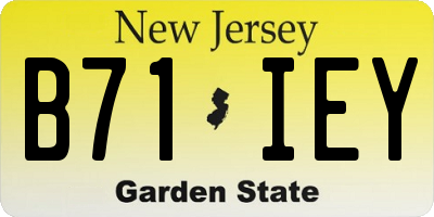 NJ license plate B71IEY