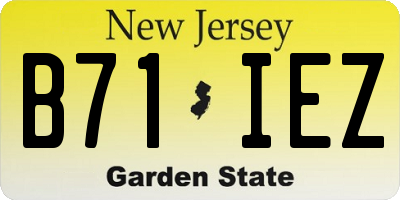 NJ license plate B71IEZ