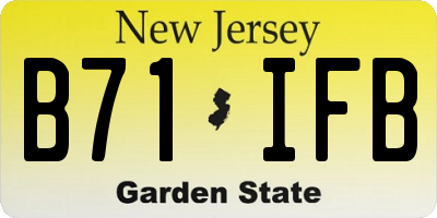 NJ license plate B71IFB