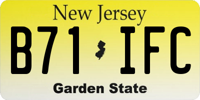 NJ license plate B71IFC