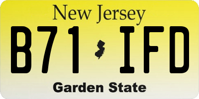 NJ license plate B71IFD