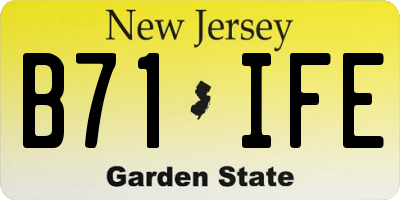 NJ license plate B71IFE