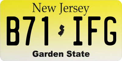 NJ license plate B71IFG