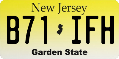 NJ license plate B71IFH