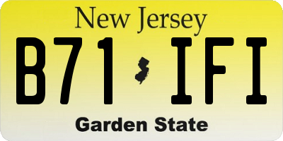 NJ license plate B71IFI
