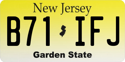 NJ license plate B71IFJ