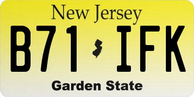 NJ license plate B71IFK