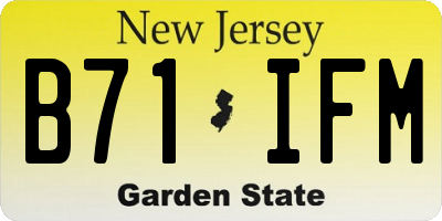 NJ license plate B71IFM