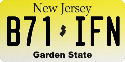 NJ license plate B71IFN