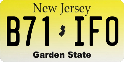 NJ license plate B71IFO