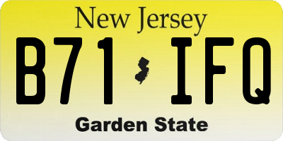 NJ license plate B71IFQ