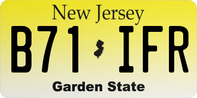 NJ license plate B71IFR