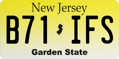 NJ license plate B71IFS